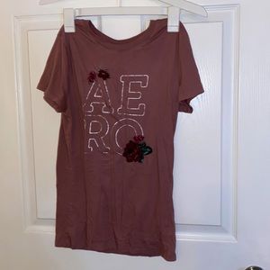 purple/pink aeropostle classic crew shirt